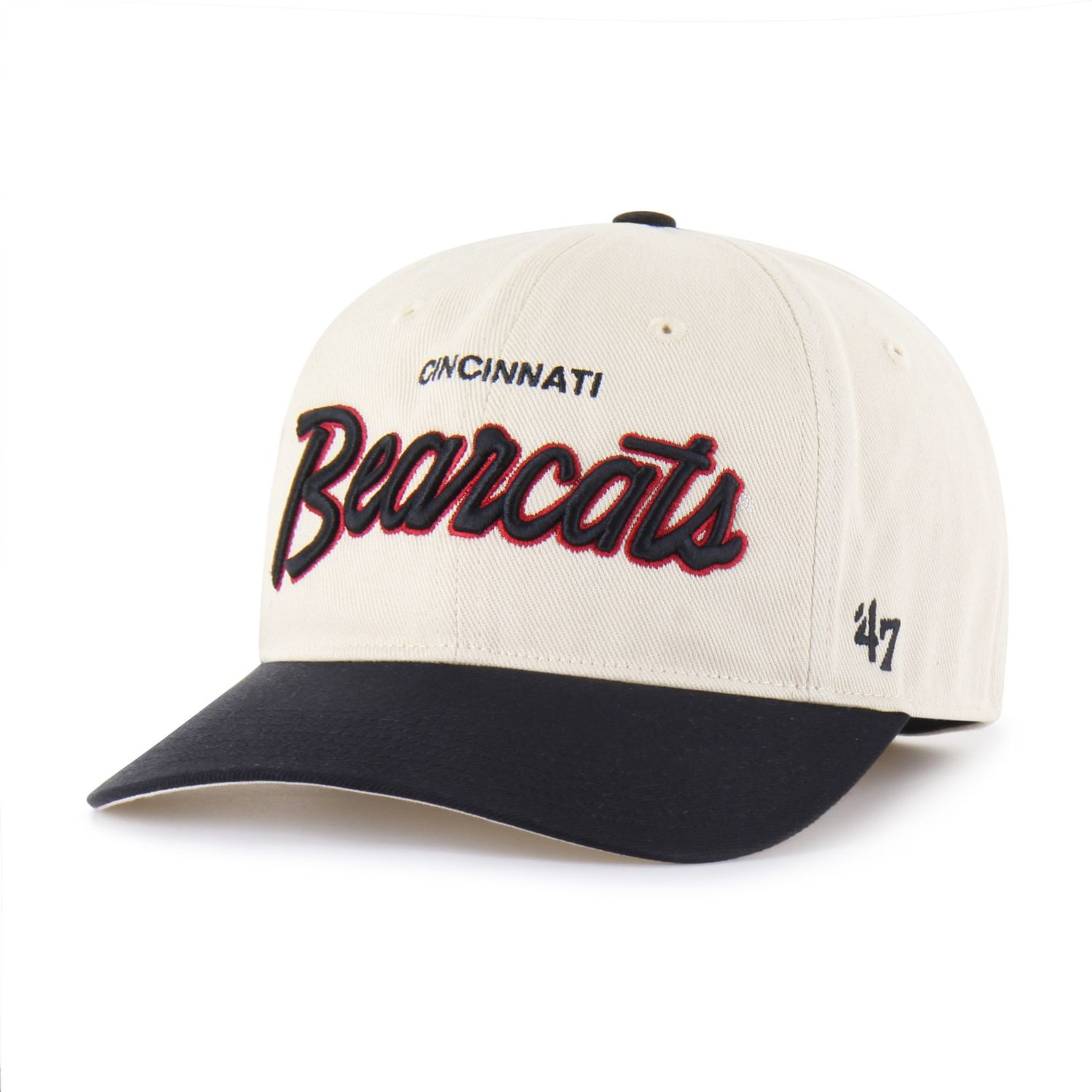 Cincinnati Bearcats Natural &amp; Black Bearcats Script Fitted Cap, Size: S