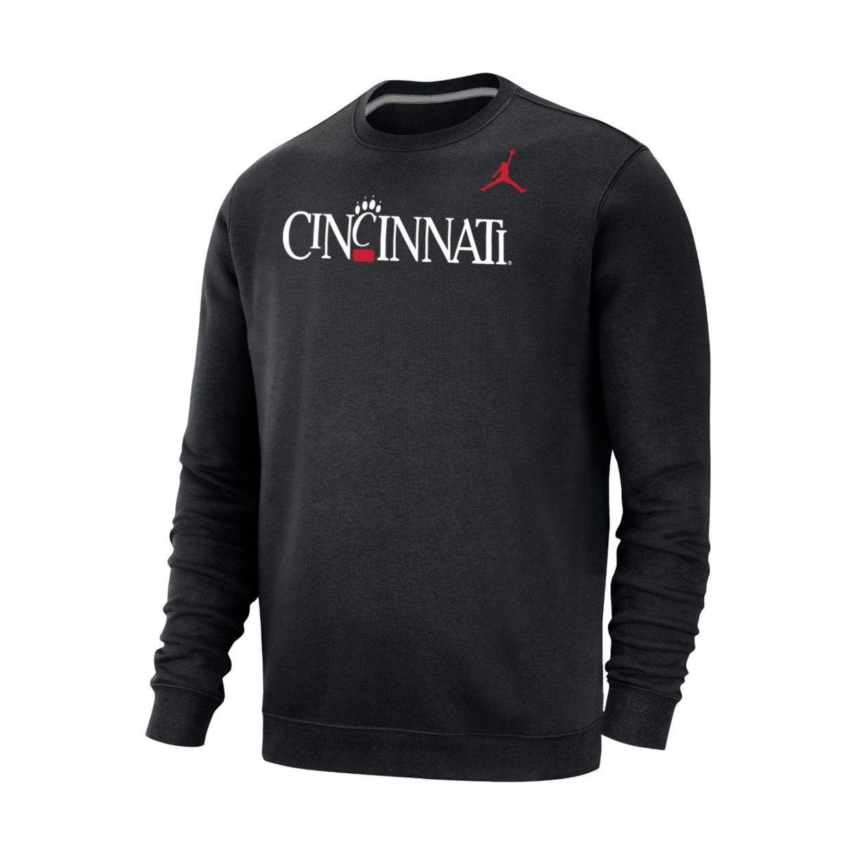 Nike Jumpman Cincinnati 1990s Logo Club Fleece Crew, Color: BLACK, Size: S