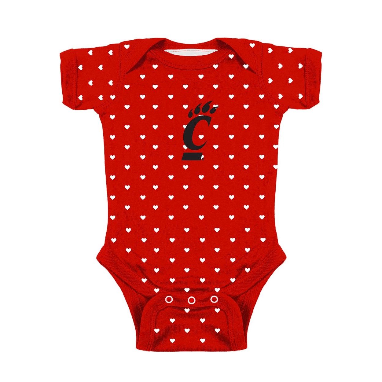 Cincinnati Bearcats Infant Heart Red Onesie, Size: NB