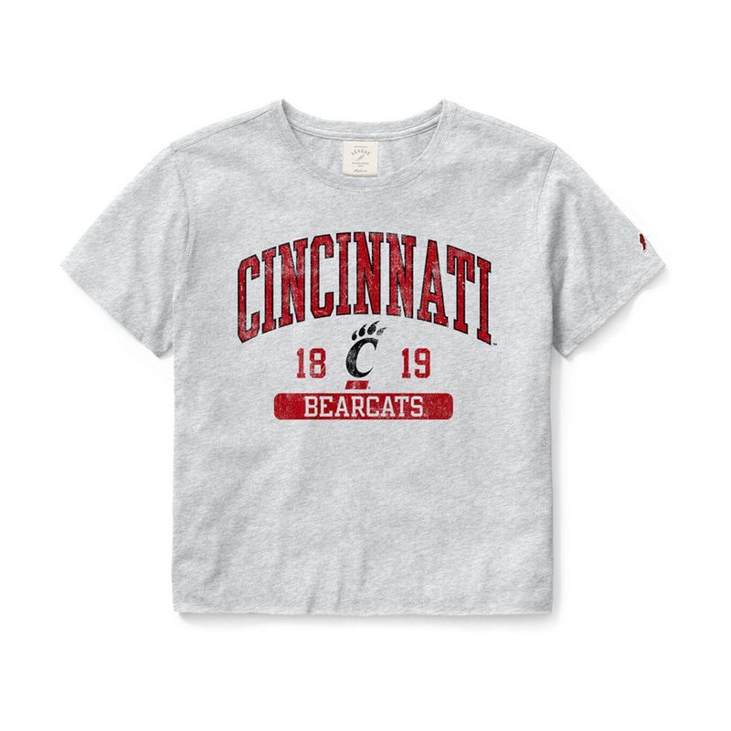 League Cincinnati Bearcats Women's Ash Crop Top