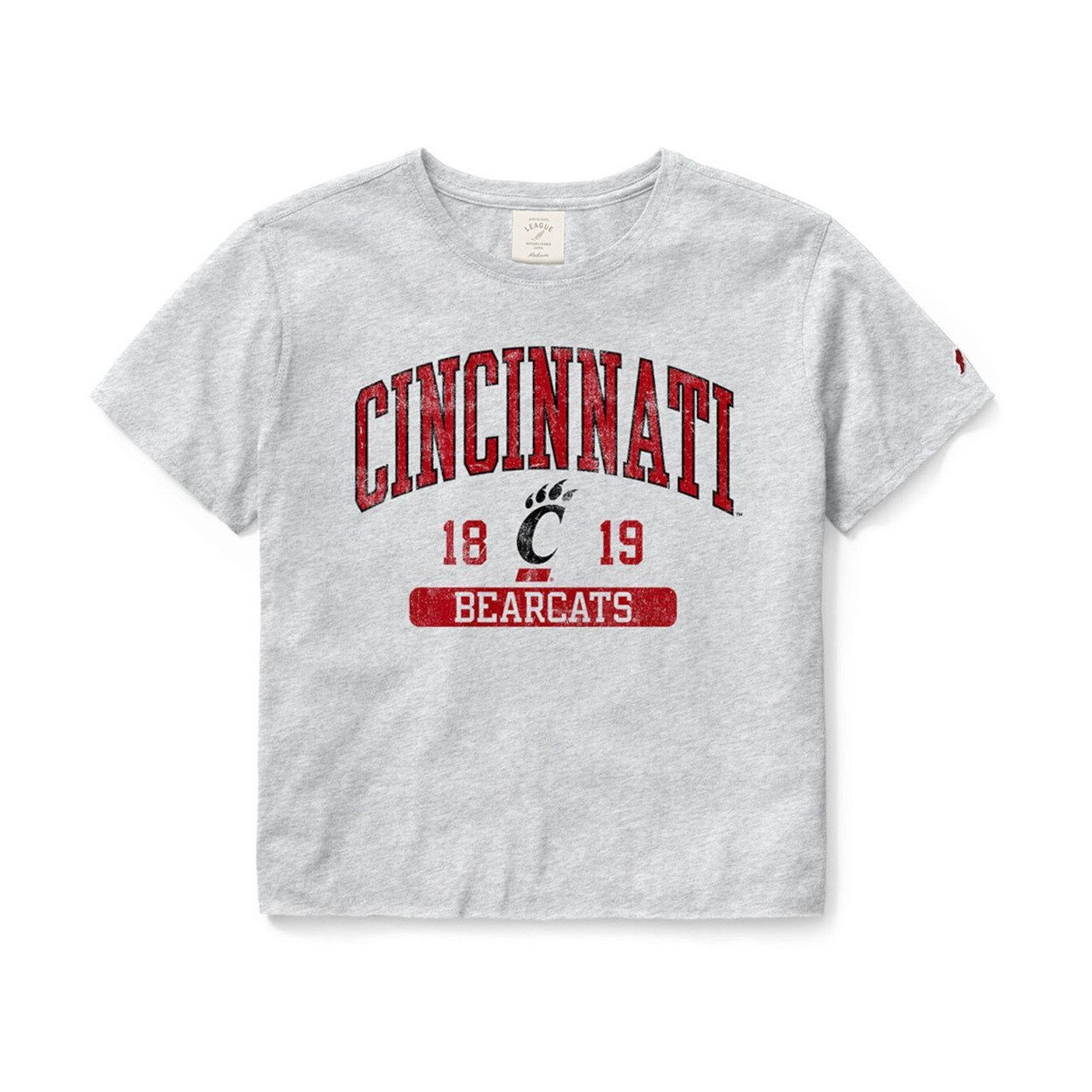 League Cincinnati Bearcats Women's Ash Crop Top, Size: S