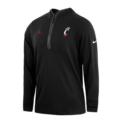 Cincinnati Bearcats Nike Jumpman C-Paw Quarter-zip, Color: BLACK, Size: S