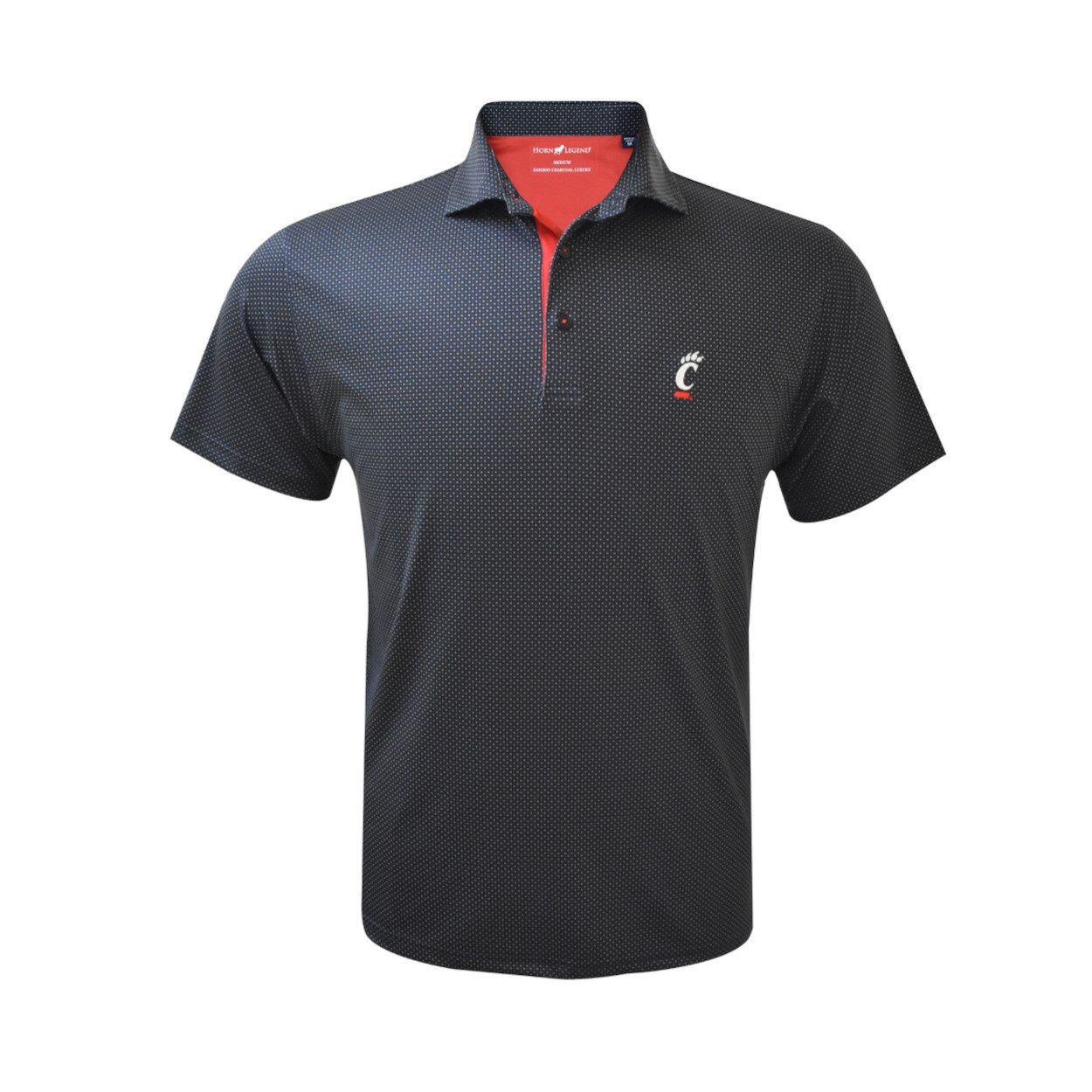 Horn Legend Cincinnati Black Checkered Polo, Size: S