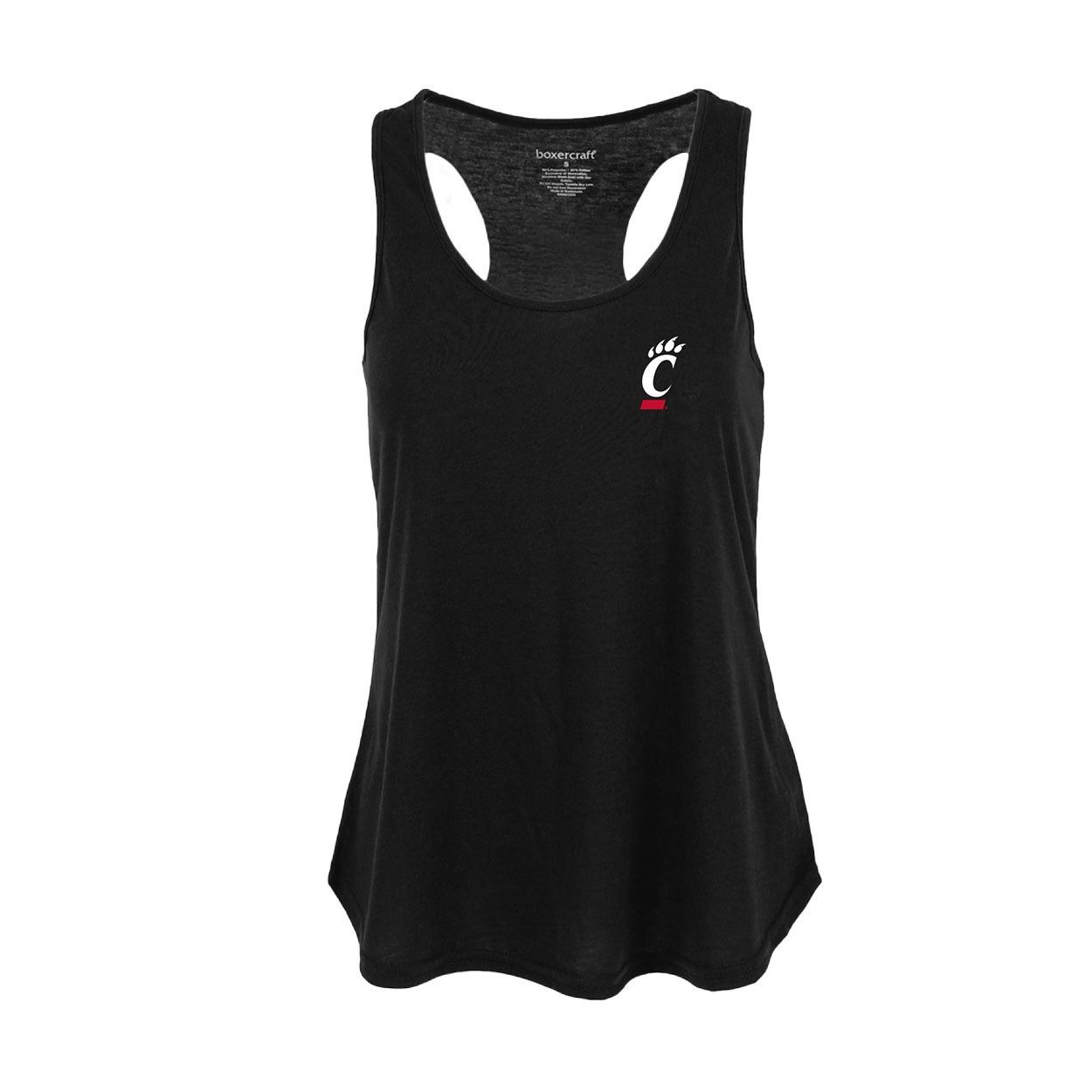 Boxercraft Cincinnati Women's Black Racerback Tank, Size: XS