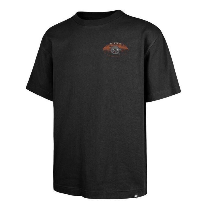 Black Tee with Bearcat Head on a Football