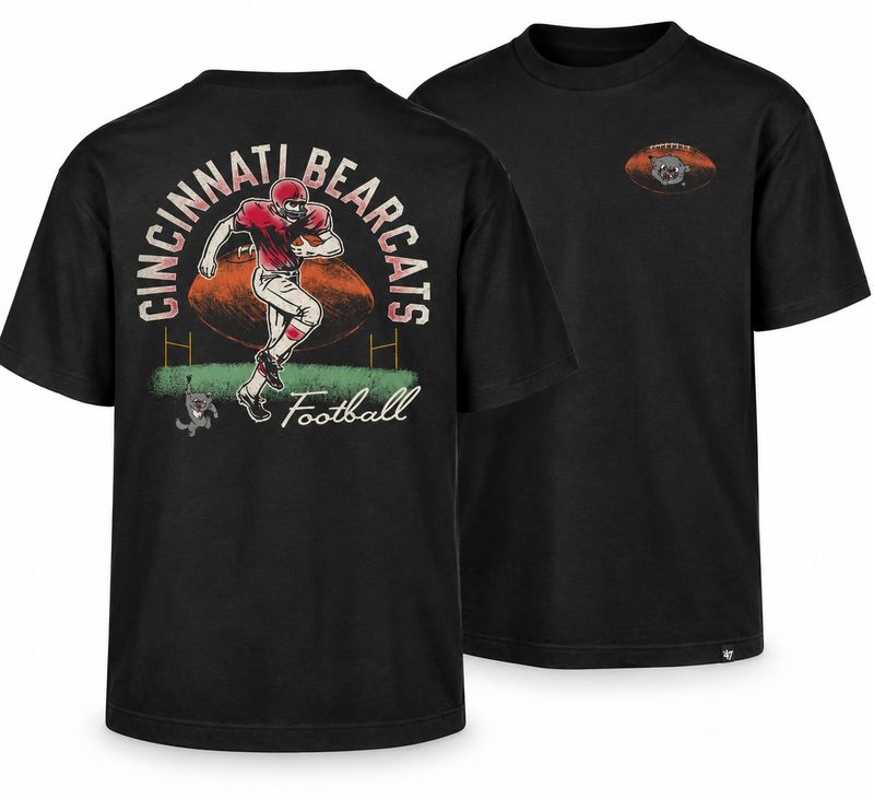 ’47 Brand Cincinnati Bearcats Vintage Football Black T-Shirt