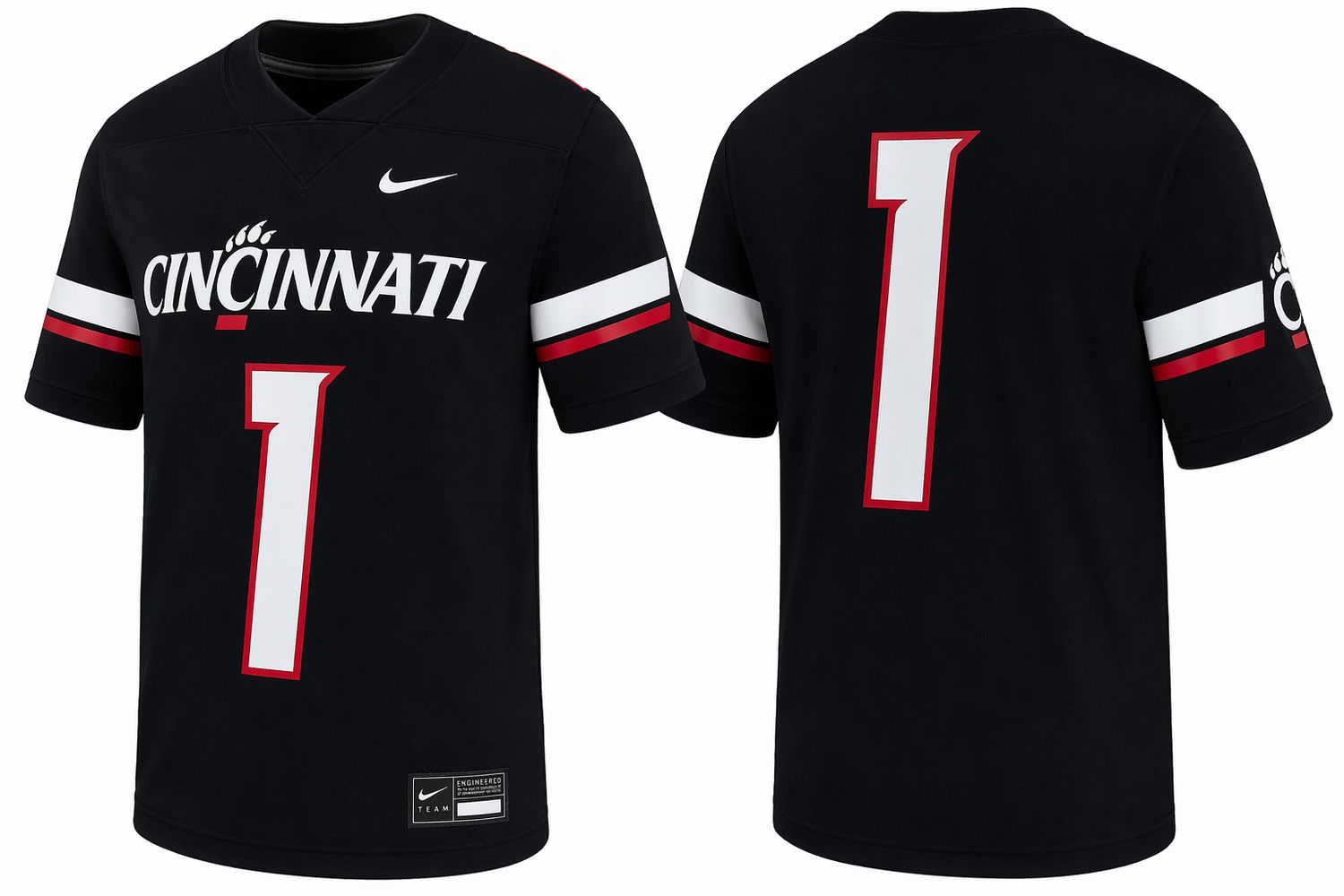 Cincinnati Bearcats Football Jersey, Color: BLACK, Size: S