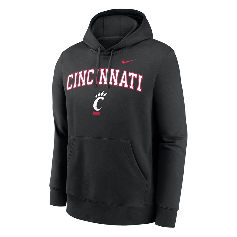 Embroidered Club Hood in Black with Cincinnati over C-Paw