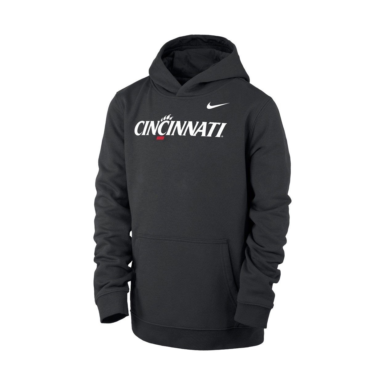 Nike Cincinnati Bearcats Youth Black Club Fleece Hoodie, Size: YL