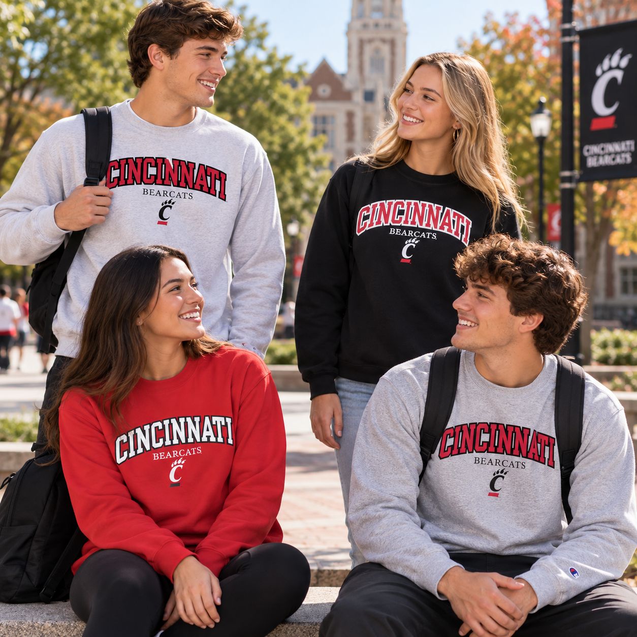 Cincinnati Bearcats Champion Embroidered Crew