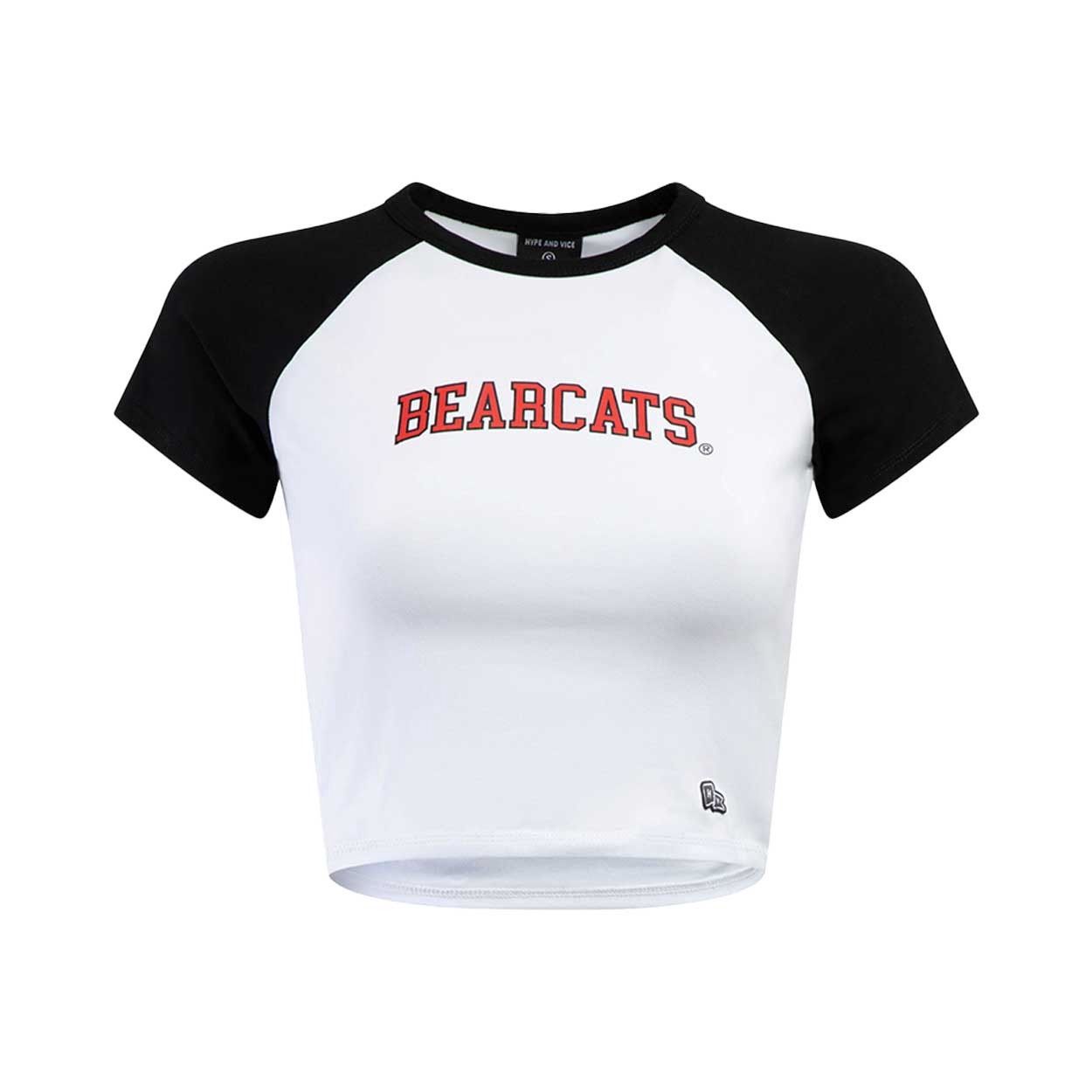 Hype and Vice Cincinnati Black/White Home Run Crop Tee, Size: XS