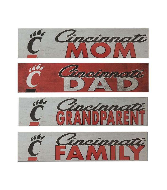 Cincinnati Bearcats Miscellaneous Family 3 x 13 Wooden Signs