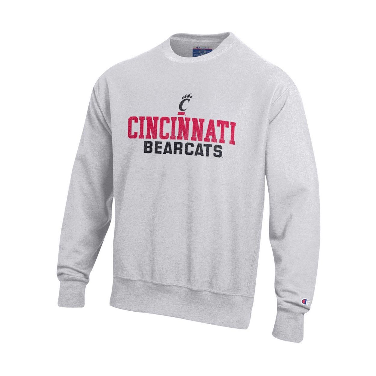 Cincinnati Bearcats Champion Silver Reverse Weave Crew, Size: XS