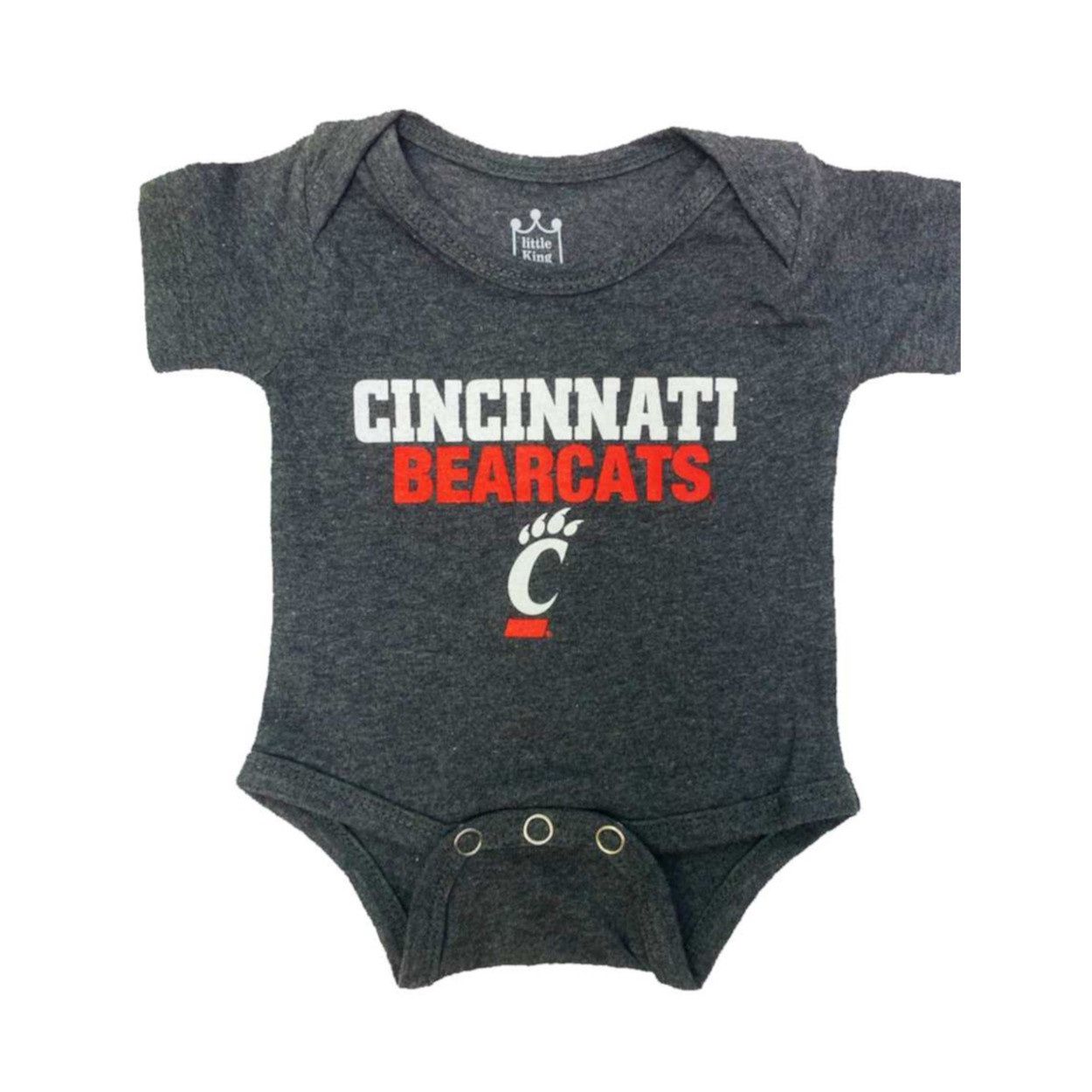 Cincinnati Bearcats Charcoal Onesie, Size: 0-3M