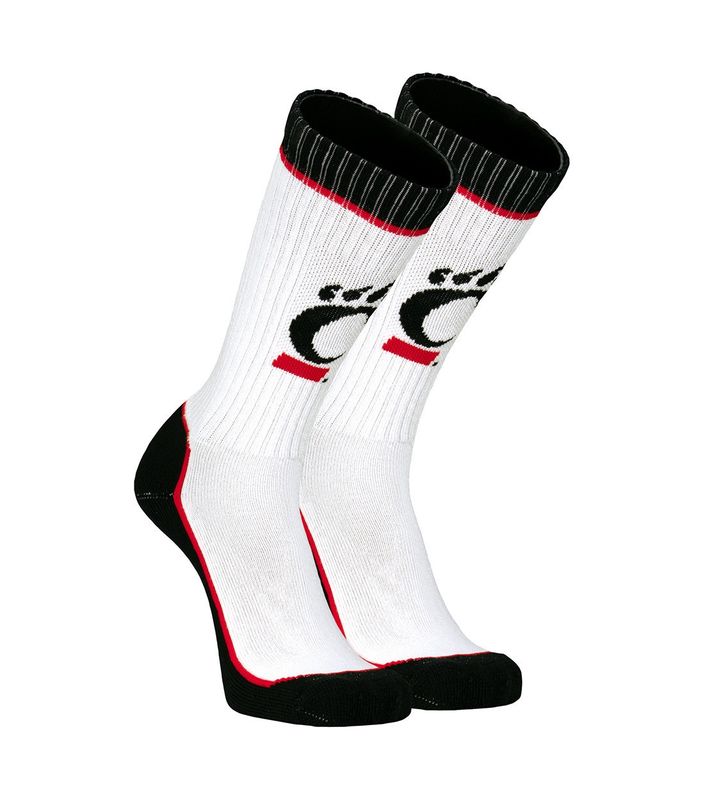 Black and White C-Paw Athletic Crew Sock