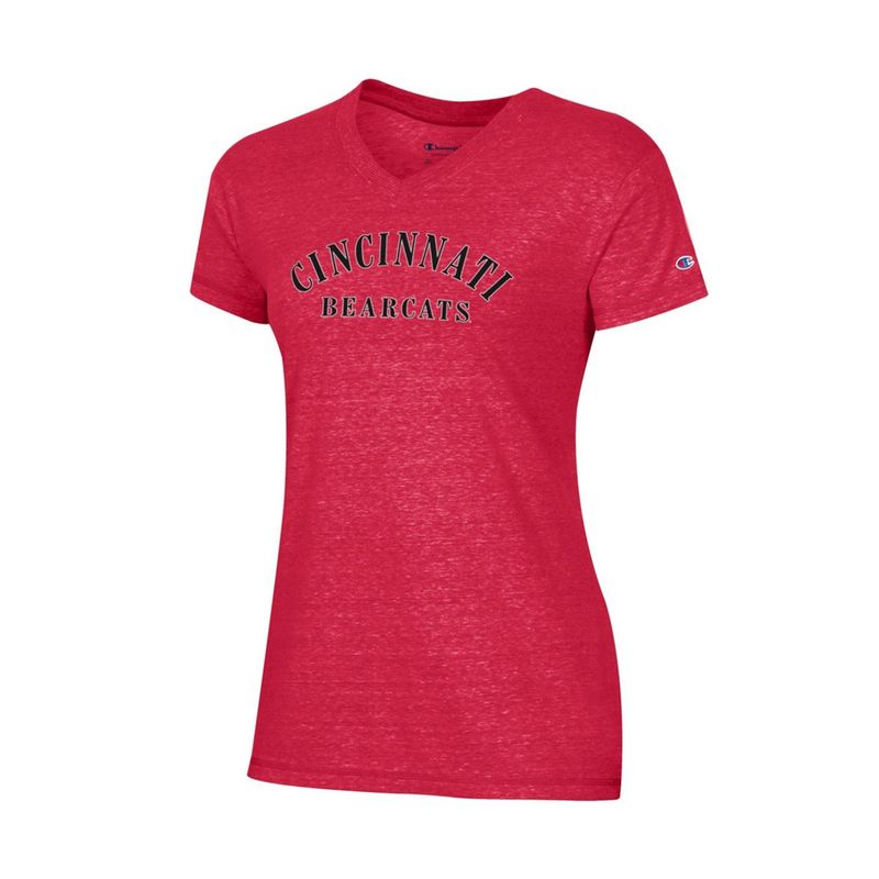 Champion Cincinnati Bearcats Womens Red Tri-Blend V-Neck Tee