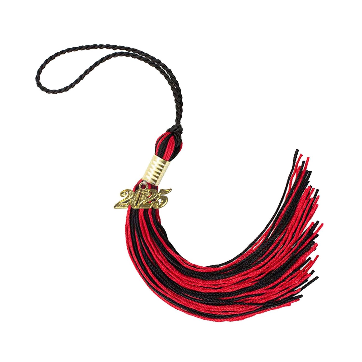 Graduation Tassel &amp; Date Charm, Color: BLAK/RED