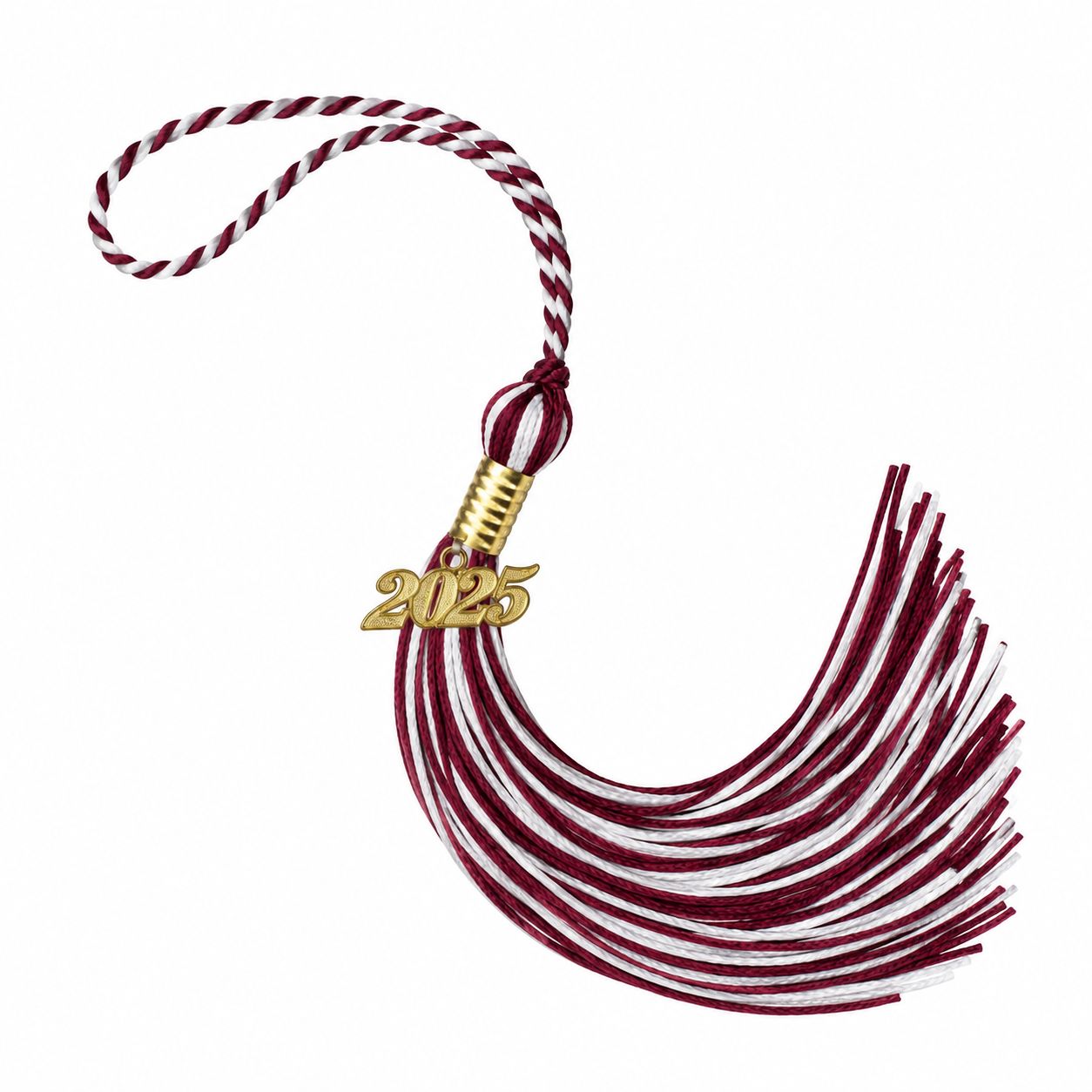 University of Cincinnati Graduation Tassel, Color: MAROON/WHITE