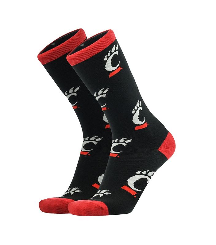 Black Repeating C-Paw Crew Socks