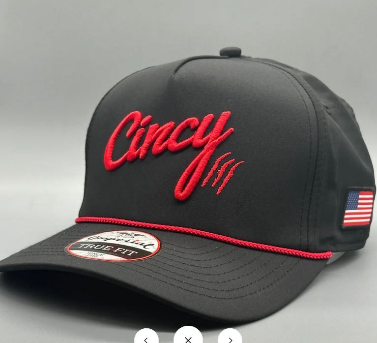 BLACK RETRO FLAT BILL ROPE CINCY
