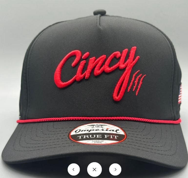 BLACK RETRO FLAT BILL ROPE CINCY