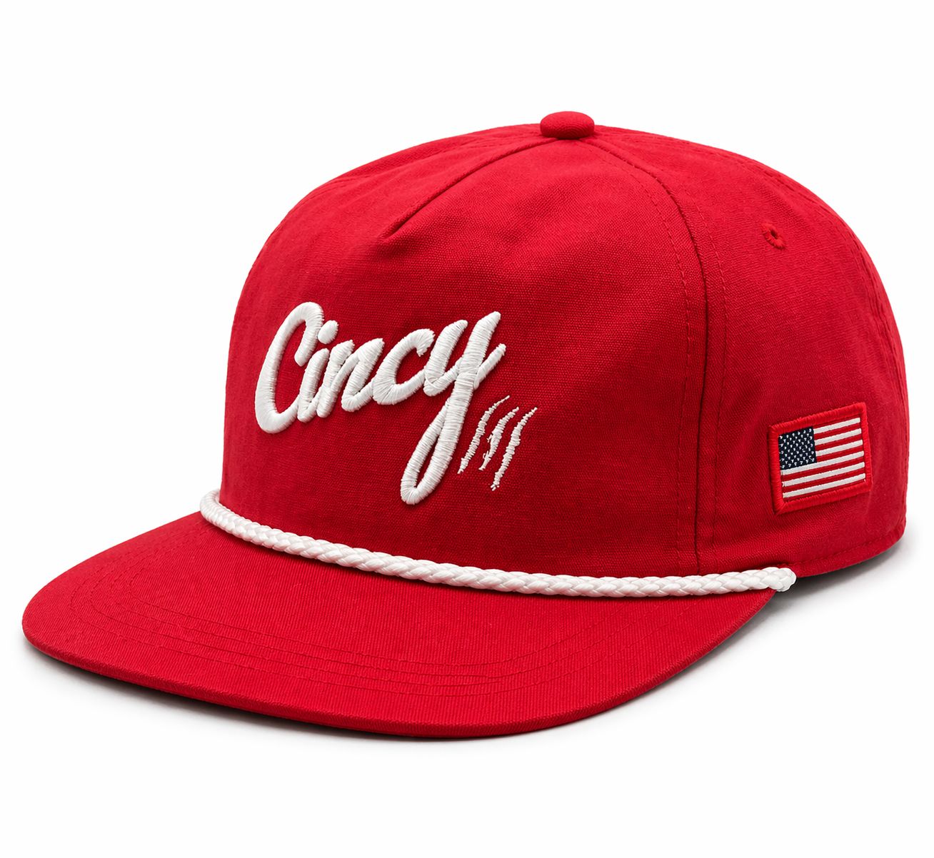 BLACK RETRO FLAT BILL ROPE CINCY