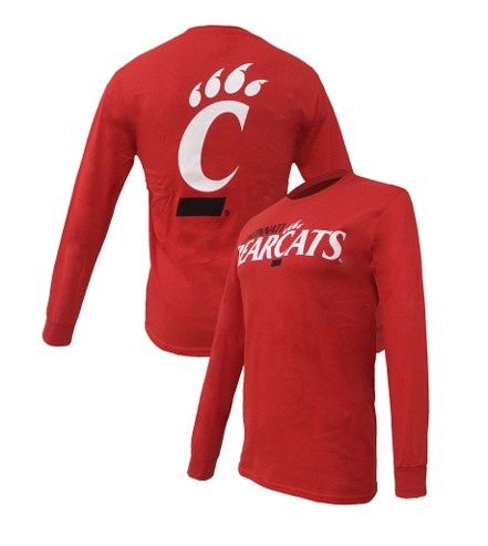 Cincinnati Bearcats Champion Logo &amp; C-Paw Long Sleeve Tee