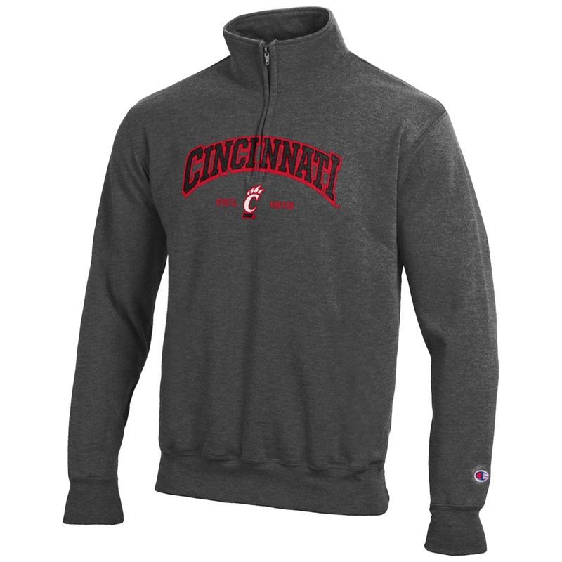 Champion University of Cincinnati Bearcats Gray Eco-Fleece 1/4 Zip Pullover