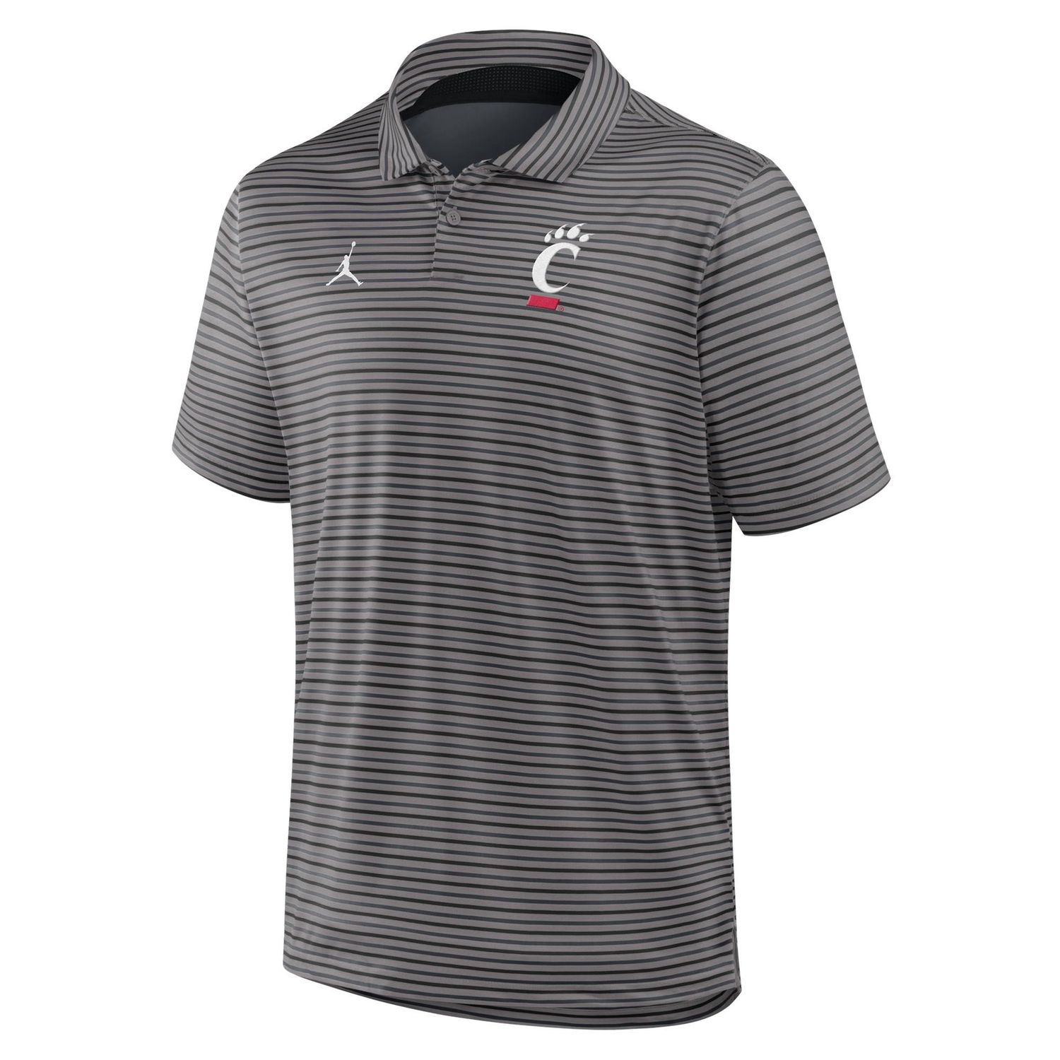 Gray Tour Jumpman Polo with Black Stripe, Size: S