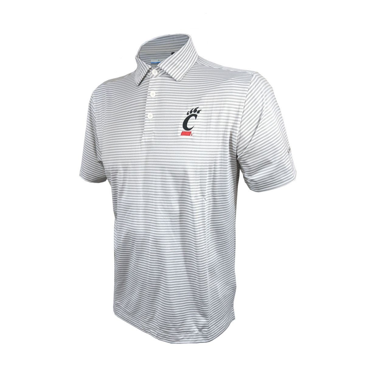 Columbia Cincinnati White/Gray Striped Club Invite Polo, Size: S