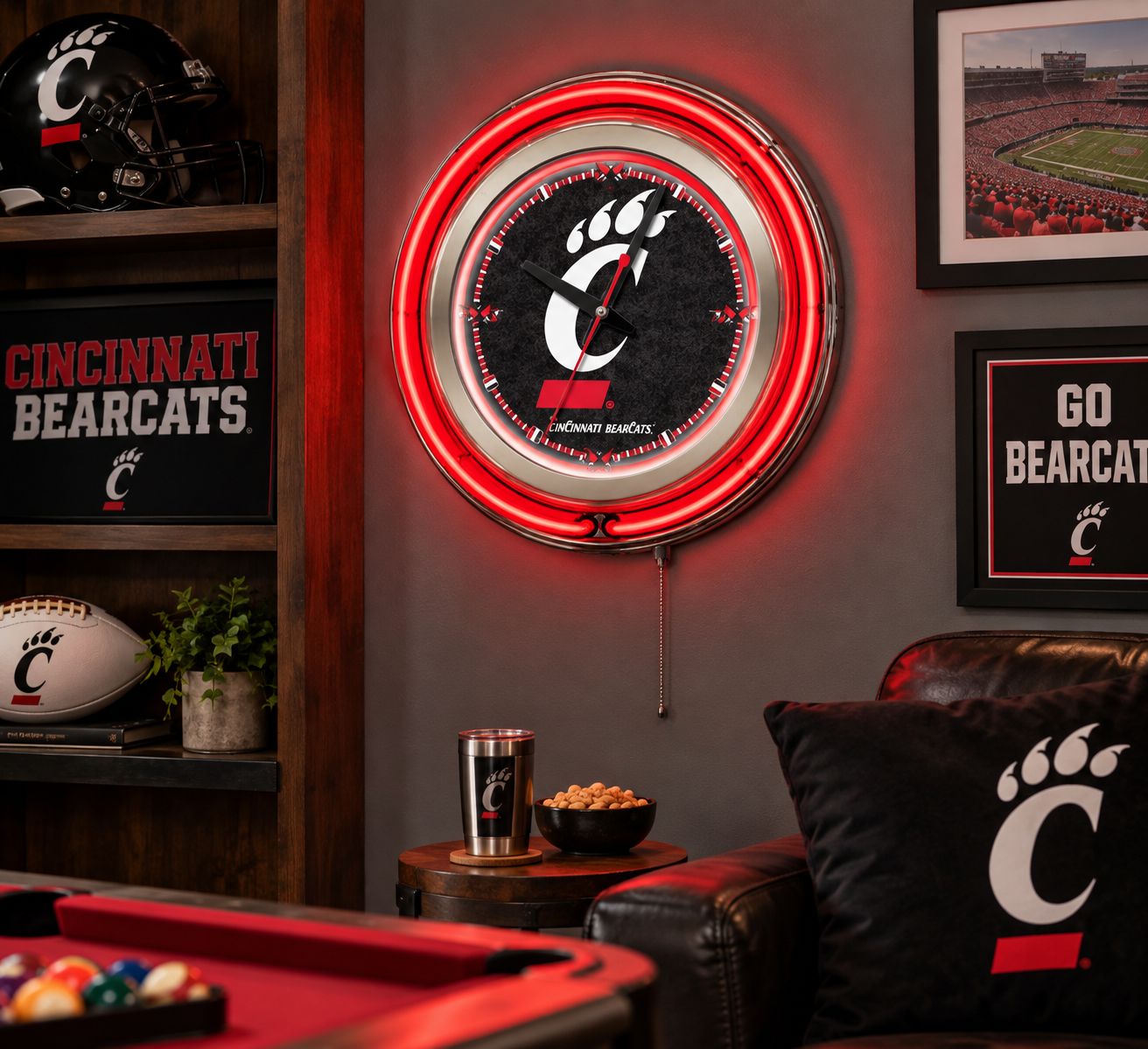 University of Cincinnati Bearcats Neon Wall Clock - 15"