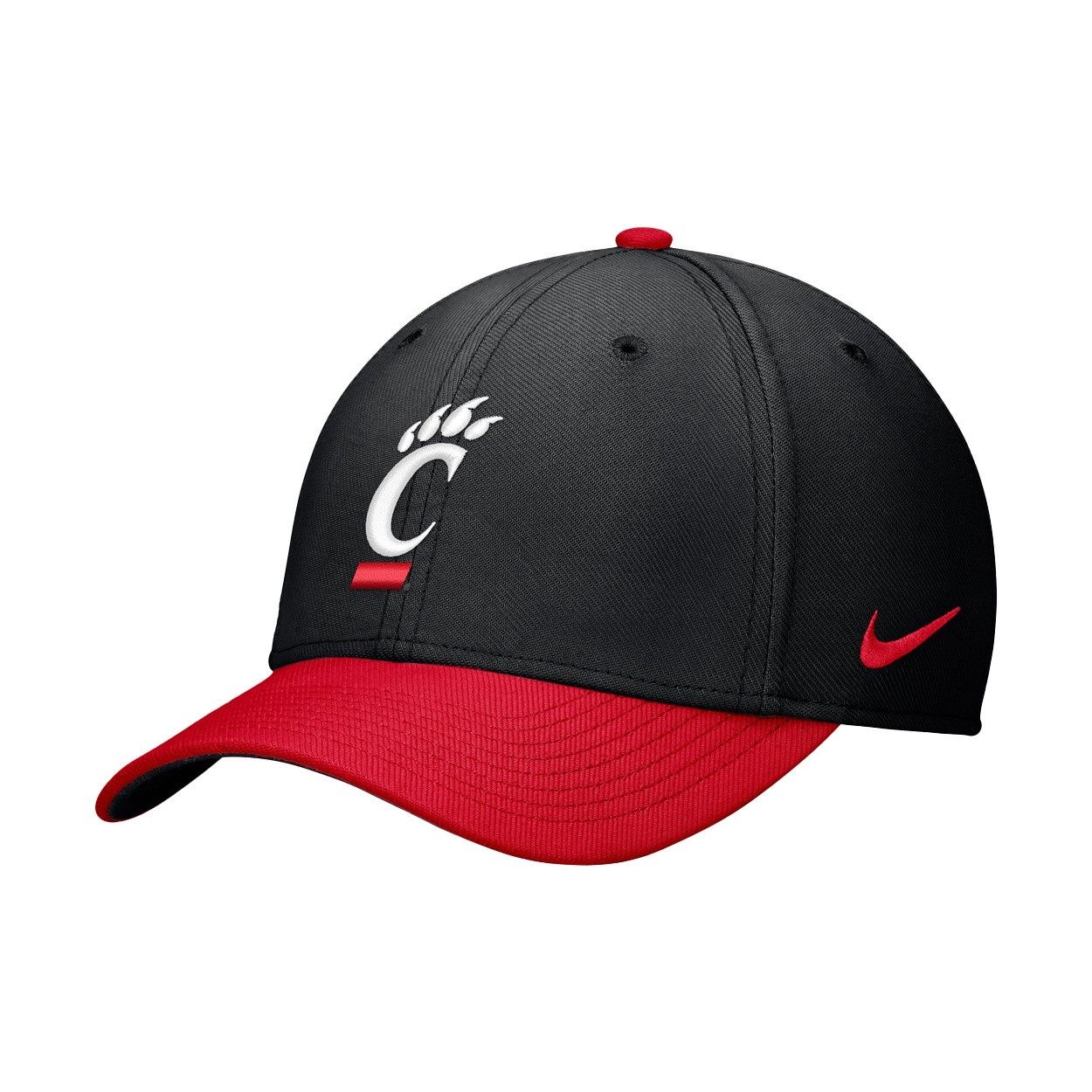Nike Cincinnati Black and Red Structured Stretch-Fit Cap, Size: M/L