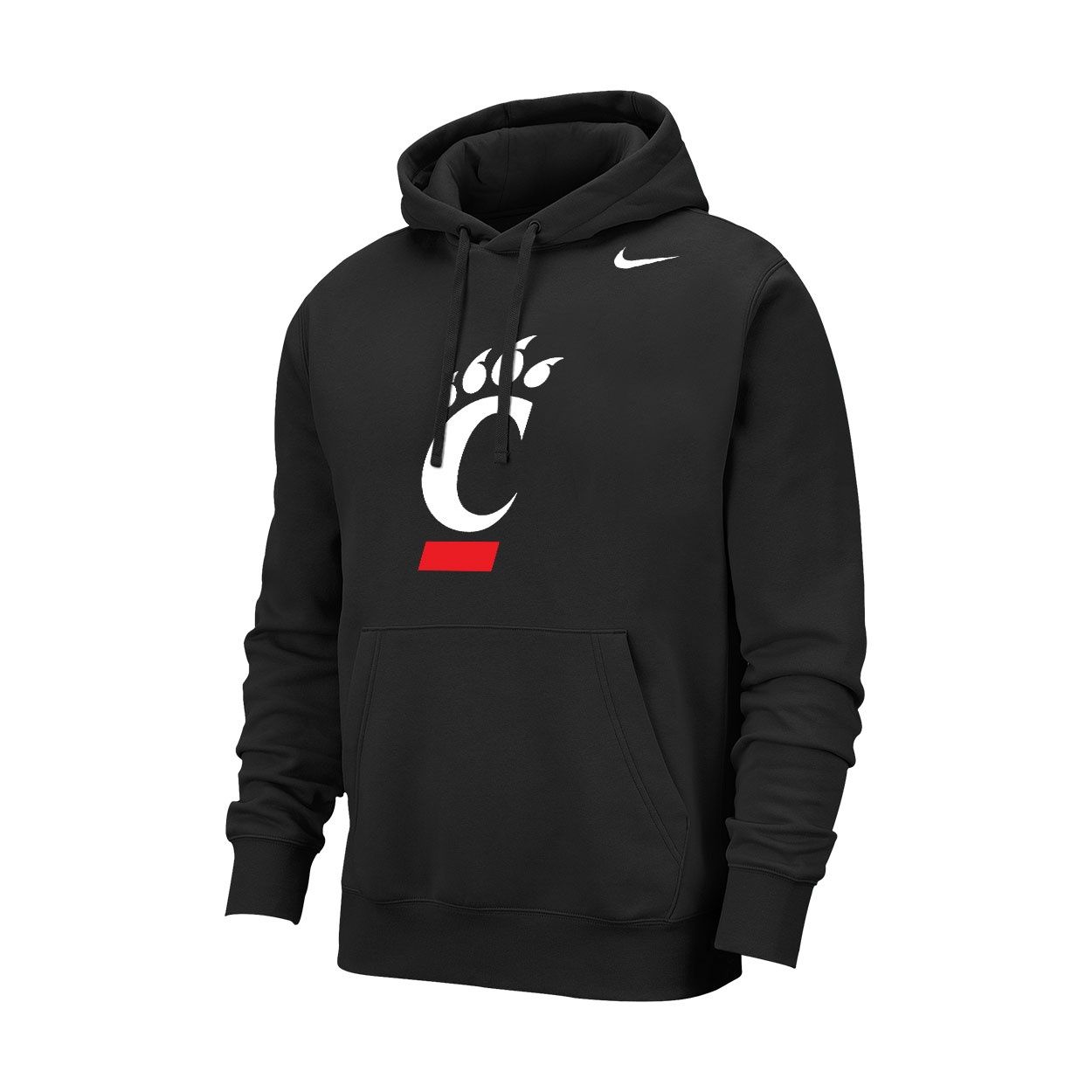 Nike Cincinnati Bearcats C-Paw Club Fleece Hooded Sweatshirt, Color: BLACK, Size: S