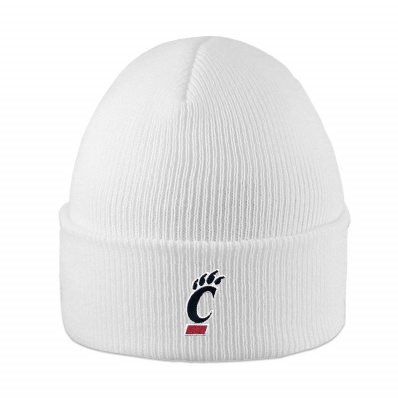 Cincinnati Cuffed C-Paw Beanie White, Color: WHITE