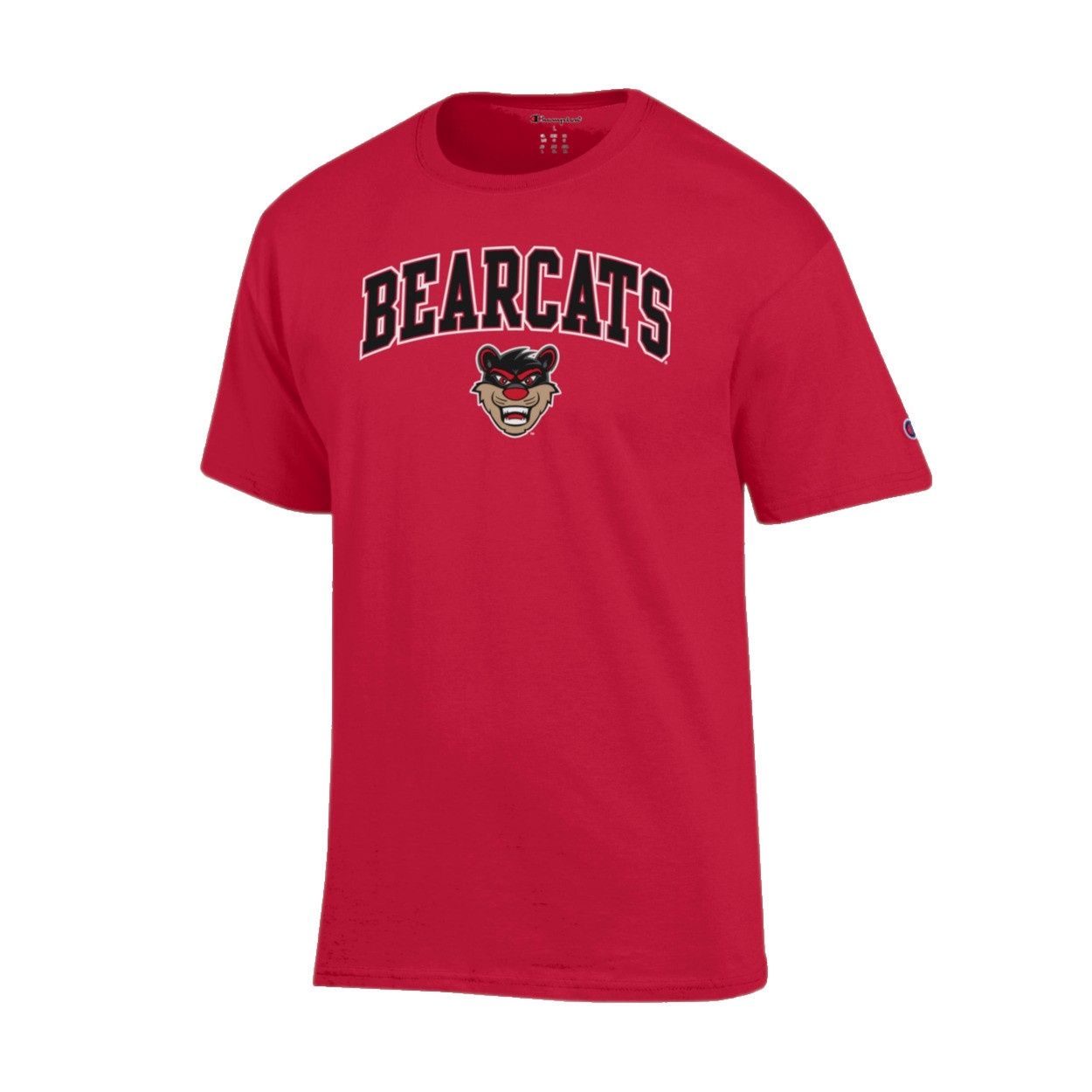 Cincinnati Bearcats Champion Arched Bearcat Head T-shirt, Color: BLACK, Size: 2XL