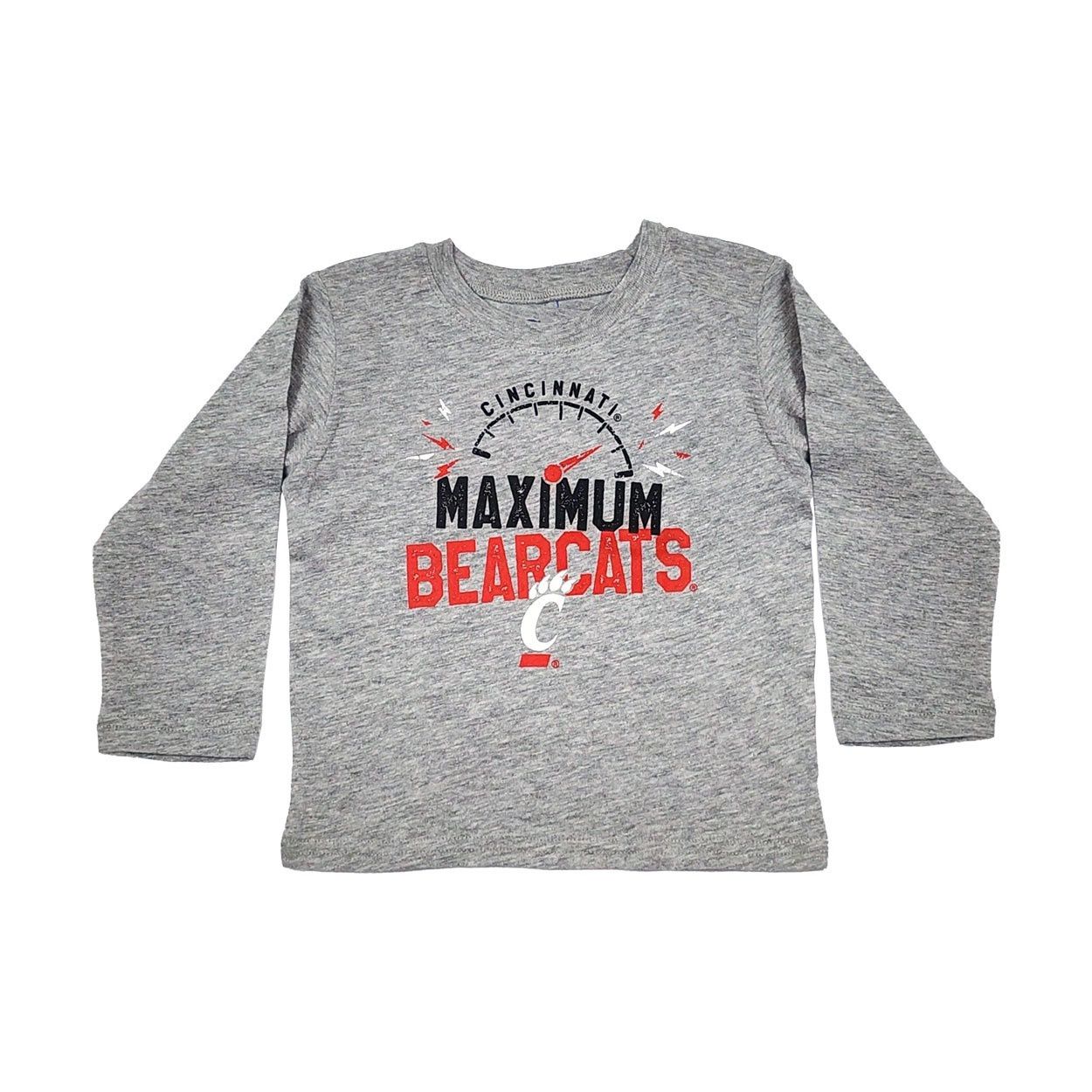 Champion Cincinnati Youth Max Bearcat Long Sleeve Tee, Size: 2T