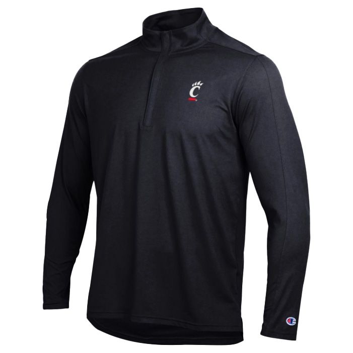 Champion University of Cincinnati Bearcats Black Soft Touch 1/4 Zip Pullover