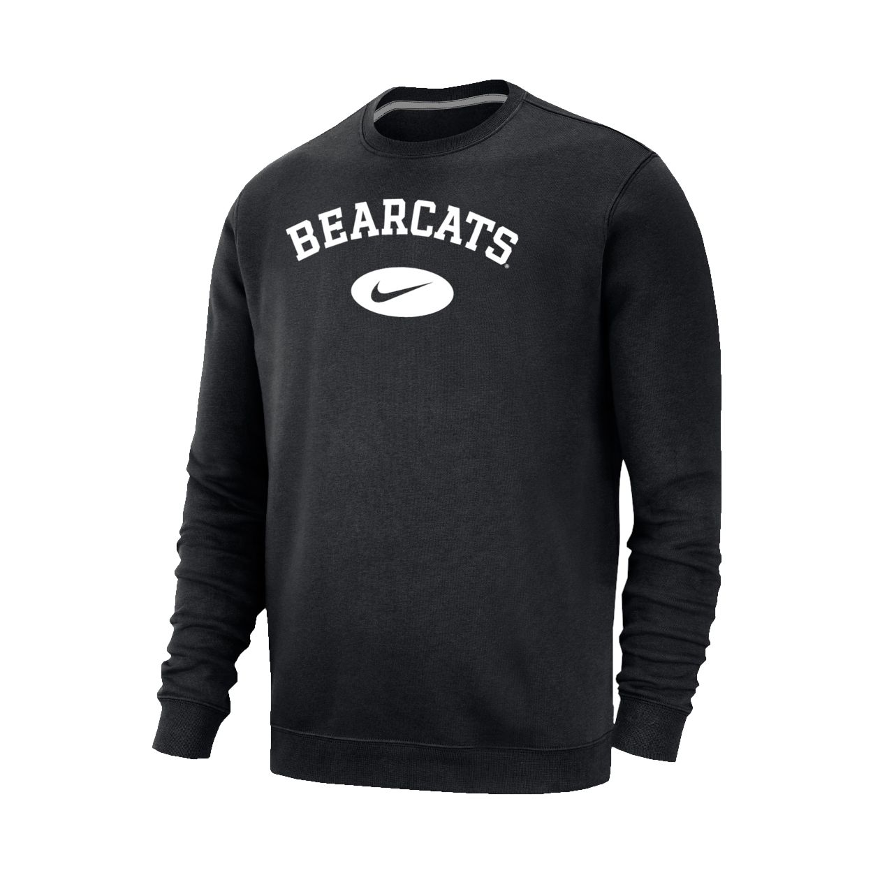 Nike Cincinnati Bearcats Club Fleece Crew, Color: BLACK, Size: S