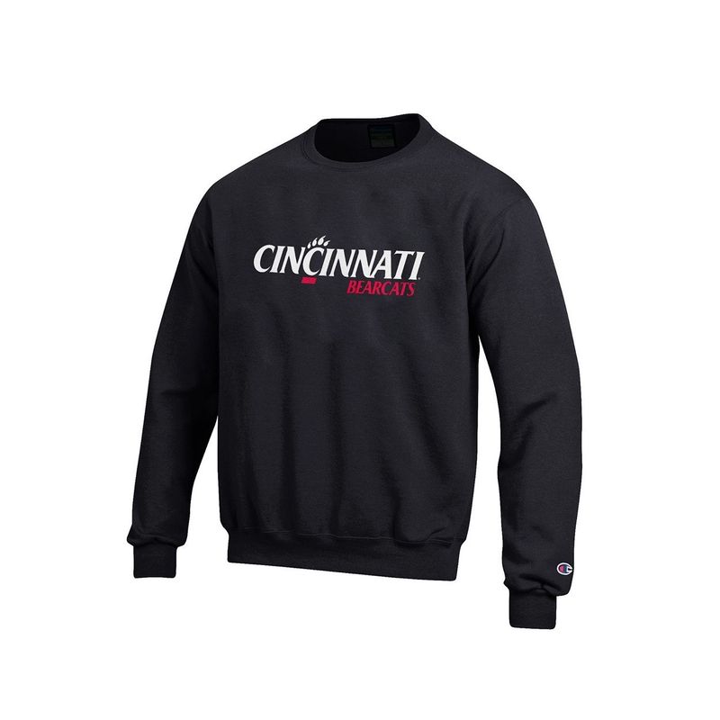 Champion Cincinnati Bearcats Youth Athletic Logo Black Crew