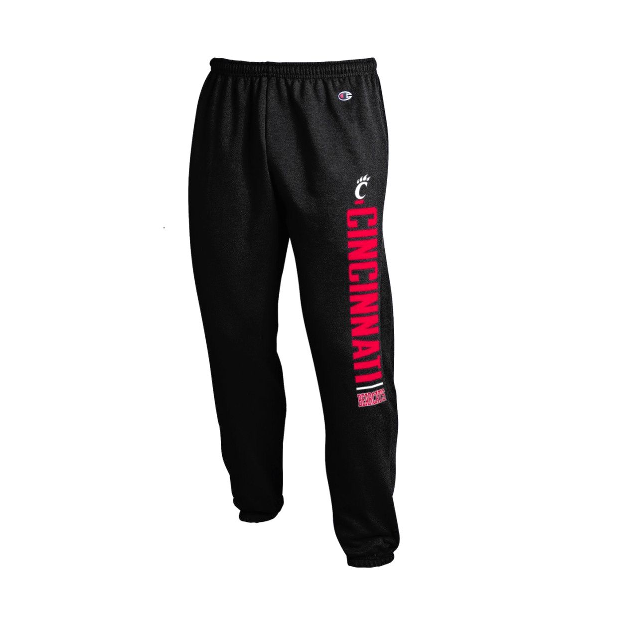Champion Cincinnati Bearcats C-Paw Black Jogger Sweatpants, Size: XS