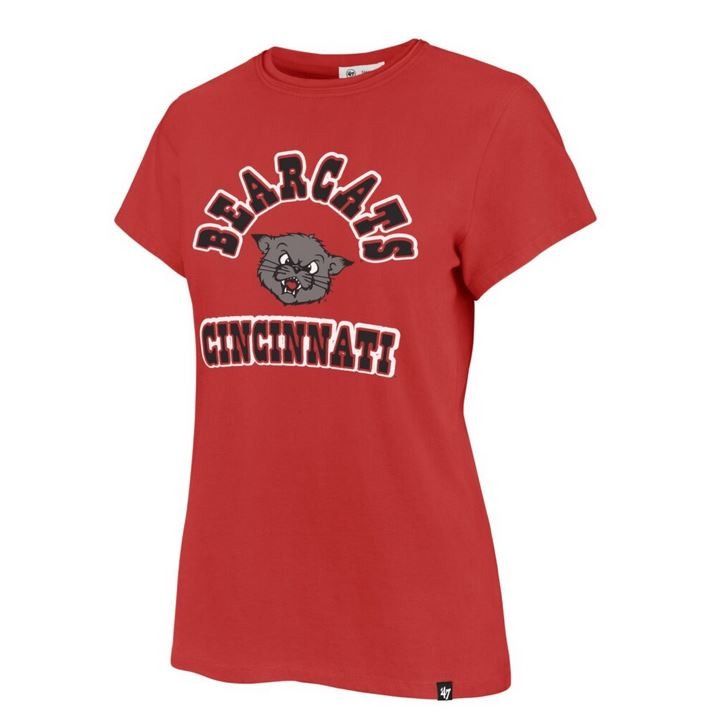 Frankie Tee in Red with Bearcats over Bearcat Head over Cincinnati, Size: S