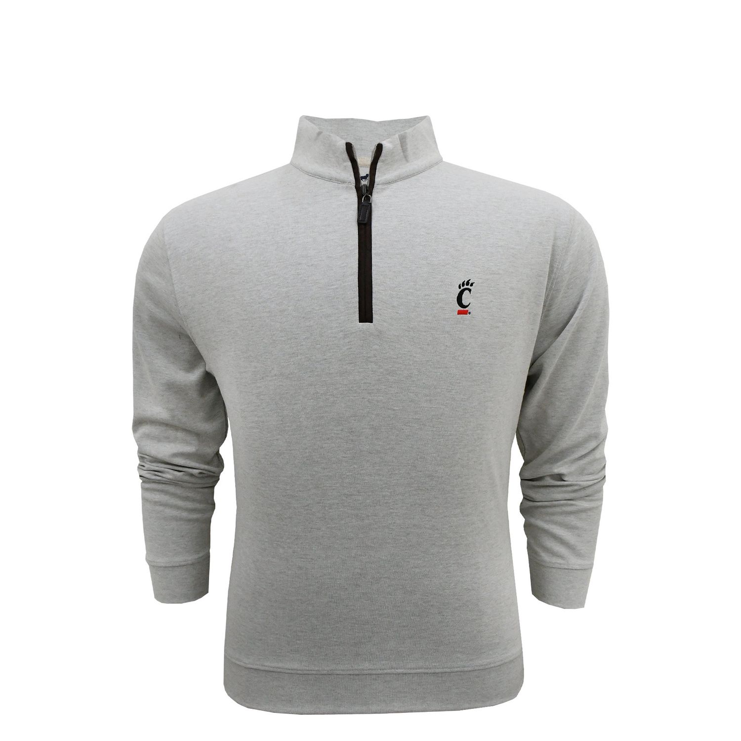 Grey 1/4-zip Suede Zipper