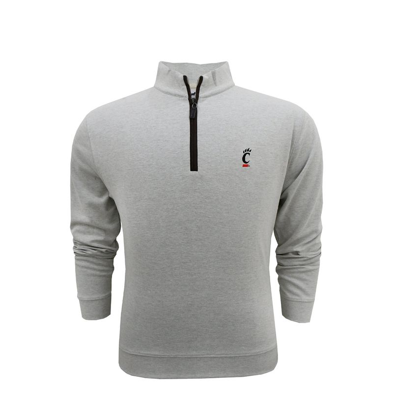 Grey 1/4-zip Suede Zipper