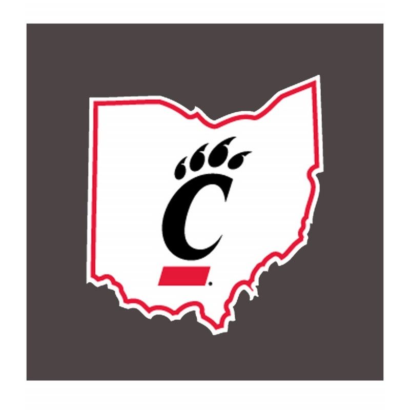 Auto Decal - Ohio with C-Paw in white, Size: MINI