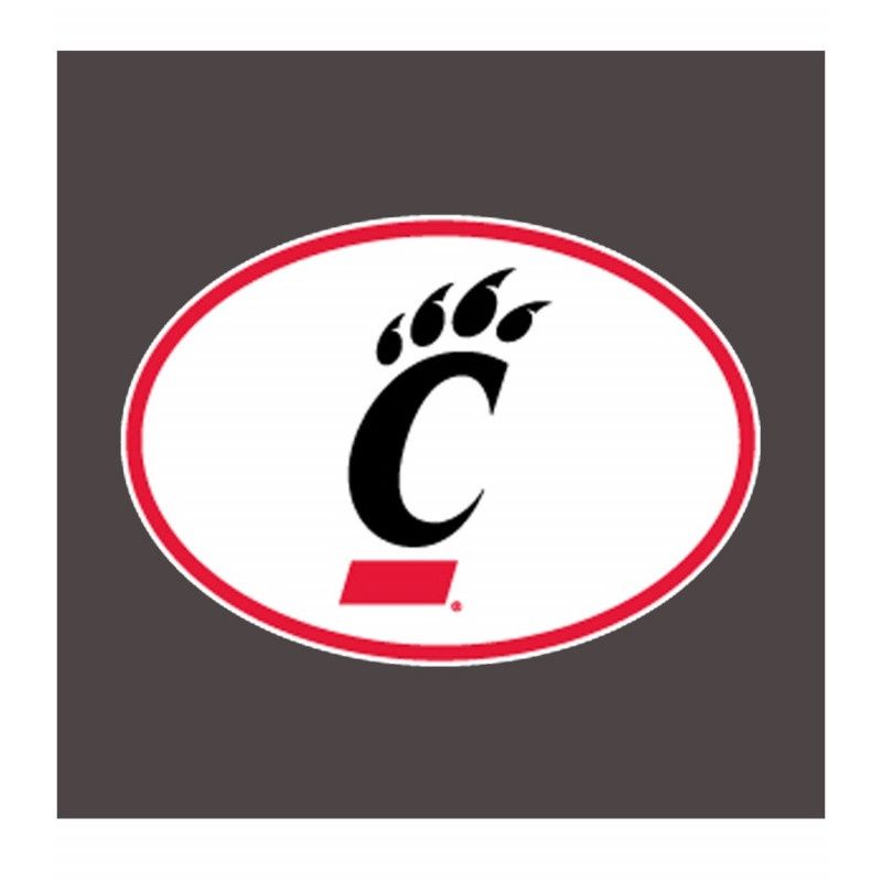Auto Decal - White and Red Oval with C-Paw, Size: MINI