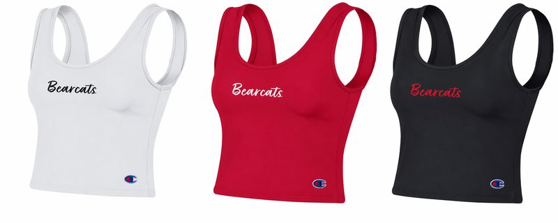 Cincinnati Bearcats Champion Cursive Bearcats Crop Top