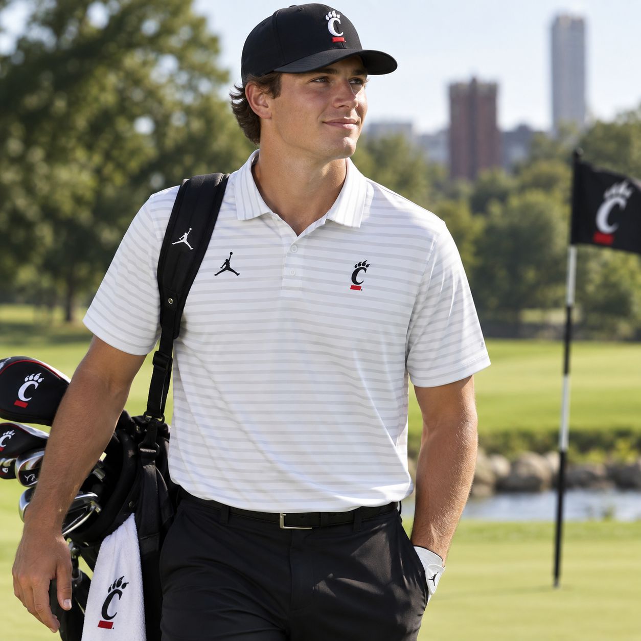 Jordan University of Cincinnati Bearcats Striped Polo