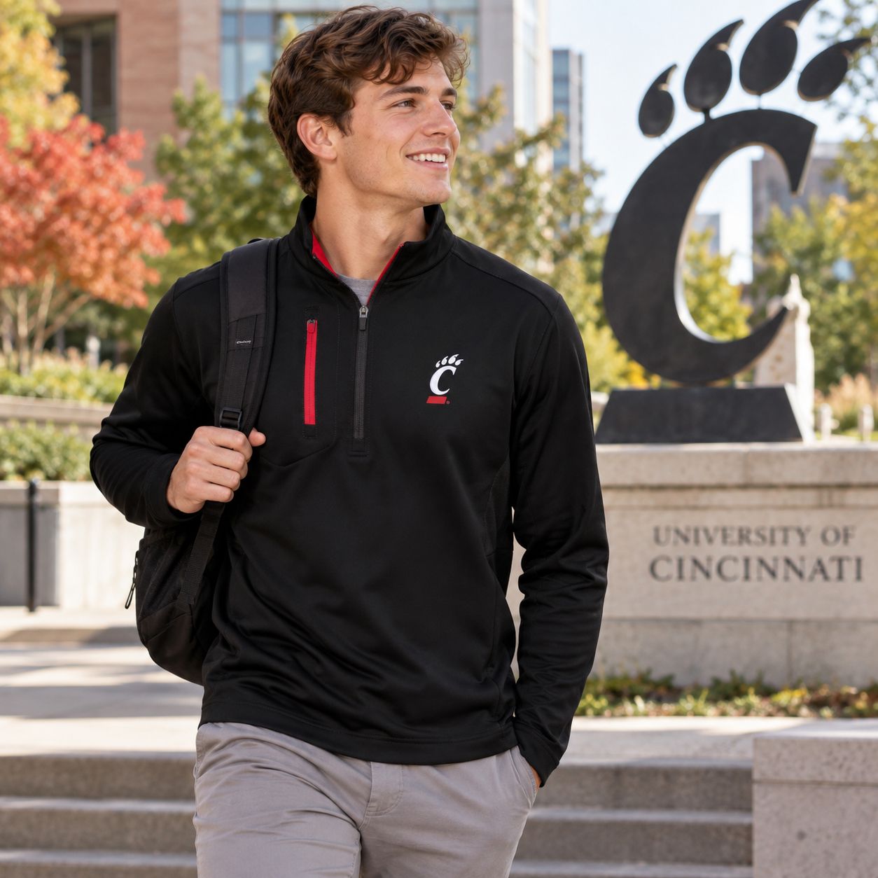 Antigua University of Cincinnati Bearcats Black Generation 1/4 Zip Pullover