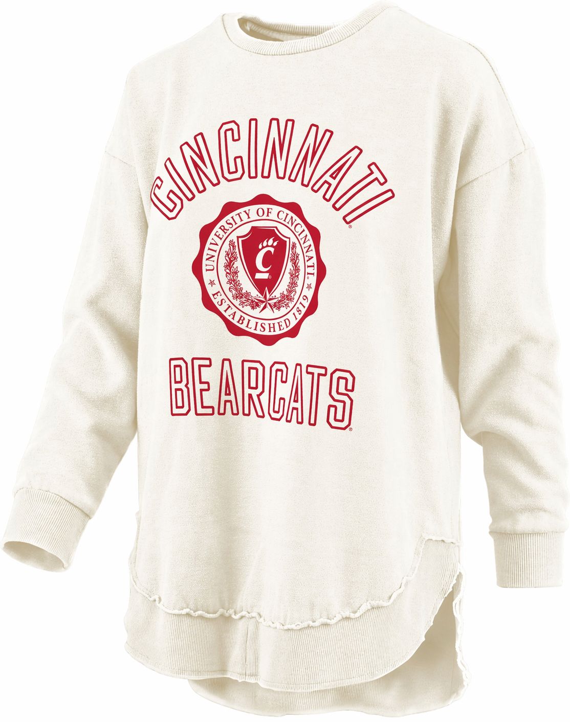 Women's Melange Poncho Fleece Crew, Color: OATMEAL, Size: S