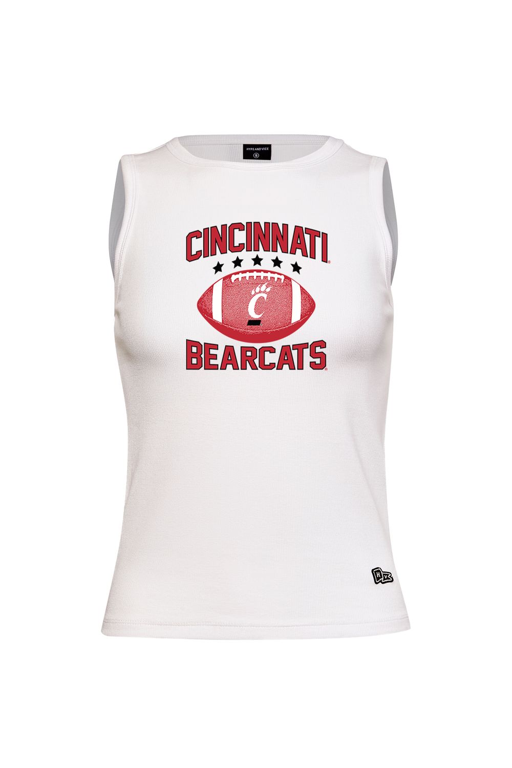 W-White Ribbed Football Tank
